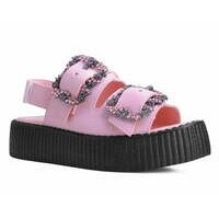 [BRM2140383] 티유케이 핑크 TUK스킨™ 2버클 다이아몬드 샌들 우먼스 V3176L  T.U.K. Pink TUKskin™ 2Buckle Diamond Sandal Sandals