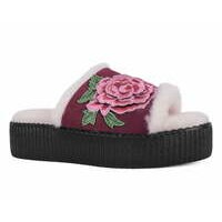 [BRM2178222] 티유케이 버건디 울 플라워 슬리퍼 샌들 우먼스 V3250L  T.U.K. Burgundy Wool Flower Slide Sandals