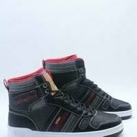 [BRM2005500] 리바이스 맨즈 521 Bb 하이 Ul 스니커 - 블랙 레드 캐주얼화  LEVI&#039;S Men&#039;s Hi Sneaker Black Red