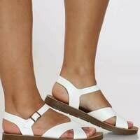 [BRM2005515] VIM 빅스EN 우먼스 Criss 크로스 소프트 Bottom 샌들 - 화이트  VIXEN Women&#039;s Cross Soft Sandal White
