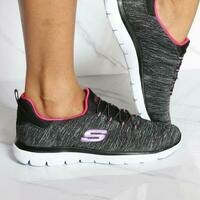 [BRM2005591] 스케쳐스 우먼스 Summits 퀵 Getaway 스니커 - 블랙 핑크 캐주얼화  SKECHERS Women&#039;s Quick Sneaker Black Pink