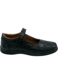 [BRM2007226] VIM 걸즈 메모리 폼 Quilted 벨크로 스쿨 슈즈 - 블랙 키즈 Youth 캐주얼화  Girls Memory Foam Velcro School Shoes Black