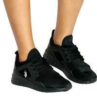 [BRM2008287] U.S. 폴로 ASSN. 우먼스 라이트 Weight 미드 컷 슬립온 Sock 스니커 - 블랙 캐주얼화  POLO Women&#039;s Light Mid Cut Slip On Sneaker Black