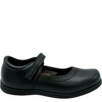 [BRM2008299] VIM 걸즈 메모리 폼 벨크로 플레인 스쿨 슈즈 (Pre School/Grade School) - 블랙 키즈 Youth 캐주얼화  Girls Memory Foam Velcro Plain School Shoes Black