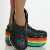 [BRM2008319] 케이프 ROBBIN 우먼스 레인보우 하이 플랫폼 슬립온 샌들 - 블랙  CAPE Women&#039;s Rainbow Hi Platform Slip On Sandal Black