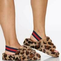 [BRM2018755] VIM 빅스EN 우먼스 Faux Fur 슬링 백 샌들 - 레오파드  VIXEN Women&#039;s Sling Back Sandal Leopard