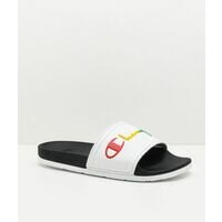 [BRM2021181] 챔피언 IPO Squish 화이트 &amp; 레인보우 슬리퍼 샌들  341162 캐주얼화  Champion White Rainbow Slide Sandals