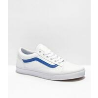 [BRM2021256] 반스 올드스쿨 팝 클래식 화이트 &amp; 블루 스케이트보드화  346280 캐주얼화  Vans Old Skool Pop Classic White Blue Skate Shoes